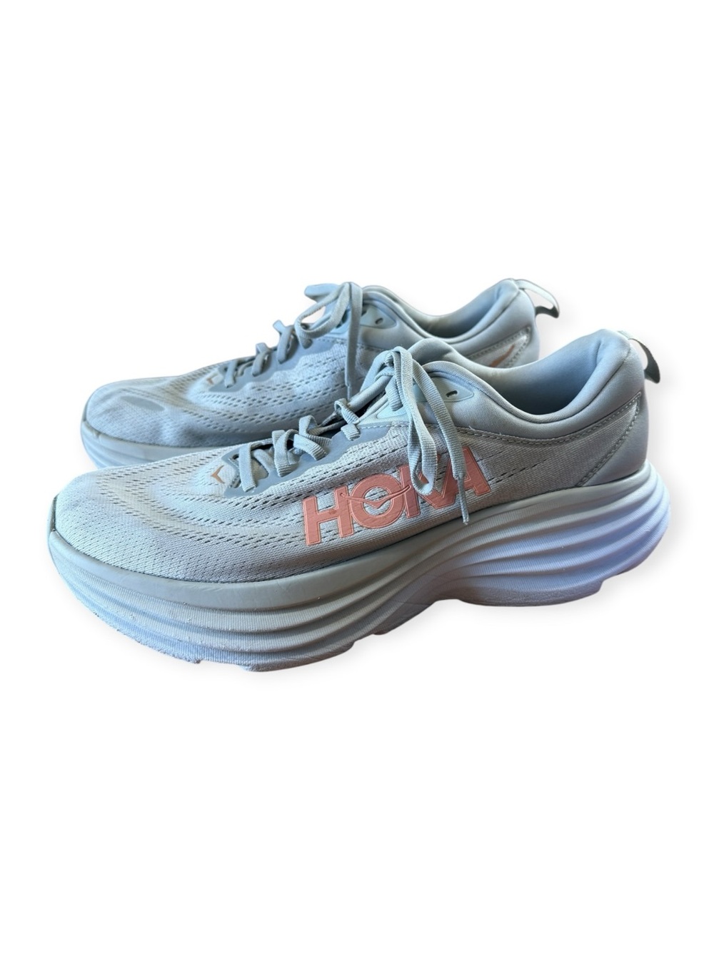HOKA Bondi 8 WIDE ‘Harbor Mist’ Women’s Size 10.5 B 1127954HMLR Grey Running